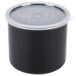 a black container with a clear lid