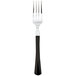Silver Visions 7 inch Heavy Weight Plastic Fork with Black Handle - 480/Case