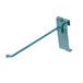 A green metal hook with a long handle.