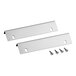 A True 6" Cutting Board Bracket Kit with two stainless steel brackets and screws.