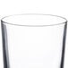 A close-up of a clear Spiegelau whiskey glass.