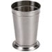 A World Tableware stainless steel mint julep cup with beaded trim.