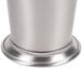 A close-up of a stainless steel World Tableware Mint Julep Cup with beaded trim.