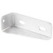 A white metal corner bracket with holes.