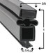 A close-up of a black True magnetic door gasket.