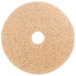 A white circular 3M Natural Blend burnishing floor pad with a hole in the middle.