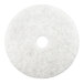 A round, white 14-inch floor polishing pad with a central hole, designed for use with floor machines.