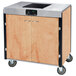 A Lakeside mobile cooking cart with an induction burner and wood top.