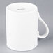 A white Arcoroc porcelain mug with a handle.