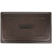 A brown rectangular metal cover with a black handle.