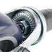 A set of four Blodgett 5" stem casters with blue and silver stems.