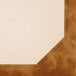 Brown menu paper with a brown marble border in a corner.