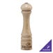 A wooden salt and pepper shaker with a natural wood finish and a logo reading "Chef Specialties" on it.