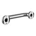 A Lavex chrome steel grab bar with holes in the metal.