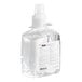 A clear plastic bottle of GOJO foaming antibacterial hand soap with a white pump.
