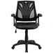 A black Flash Furniture office chair with mesh back and arms.