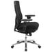 A Flash Furniture black mesh office chair with arms and a chrome base.