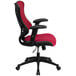 A Flash Furniture high-back burgundy office chair with black mesh and nylon base.