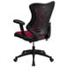 A Flash Furniture high-back office chair with a padded seat and black mesh back and red seat.