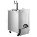 A stainless steel Beverage-Air beer dispenser with a silver metal door and black handles.