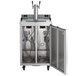 A stainless steel Beverage-Air beer dispenser with a door open.