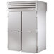 A large stainless steel True Roll-Through Refrigerator with two doors.