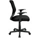 A Flash Furniture black mesh office chair with black arms.