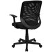 A Flash Furniture black office chair with a mesh back.