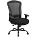 A black Flash Furniture office chair with black mesh back and arms.