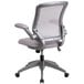 A Flash Furniture gray mesh office chair with arms.
