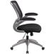 A Flash Furniture mid-back black mesh office chair with a black seat and chrome base.