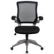 A Flash Furniture black mesh office chair with flip-up arms.