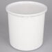 A Carlisle white plastic crock with a lid.