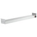 A long rectangular white metal object with a red button.