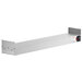 A white metal rectangular strip warmer with a metal handle.