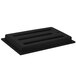 A black rectangular plastic cover with rectangular cutouts.