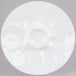 A CAC white china oyster plate with a circular flower design.