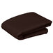 A stack of folded brown Intedge square table covers on a white background.