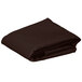 A folded brown rectangular Intedge table cover.