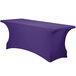 Snap Drape CC630-PURPLE Contour Cover 72 inch x 30 inch Purple Spandex Table Cover