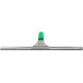 An Unger window squeegee with a green ergonomic handle.