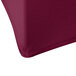 A burgundy Snap Drape Contour spandex table cover.