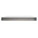 A rectangular metal shelf with a white background.