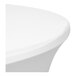 A white spandex contour cover designed for a 72-inch round table.