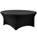 Snap Drape CC72R-BLACK Contour Cover 72 inch Round Black Spandex Table Cover