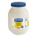 A white jar of Hellmann's Extra Heavy Mayonnaise with a blue lid.