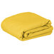 A yellow rectangular table cover folded on a white background.