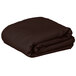A folded brown Intedge rectangular cloth table cover.