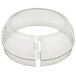 A clear plastic rectangular ring with two holes, one in the middle.