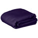 A folded purple Intedge rectangular table cover on a white background.